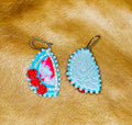 Red Plume Agate Rose Garden Earrings