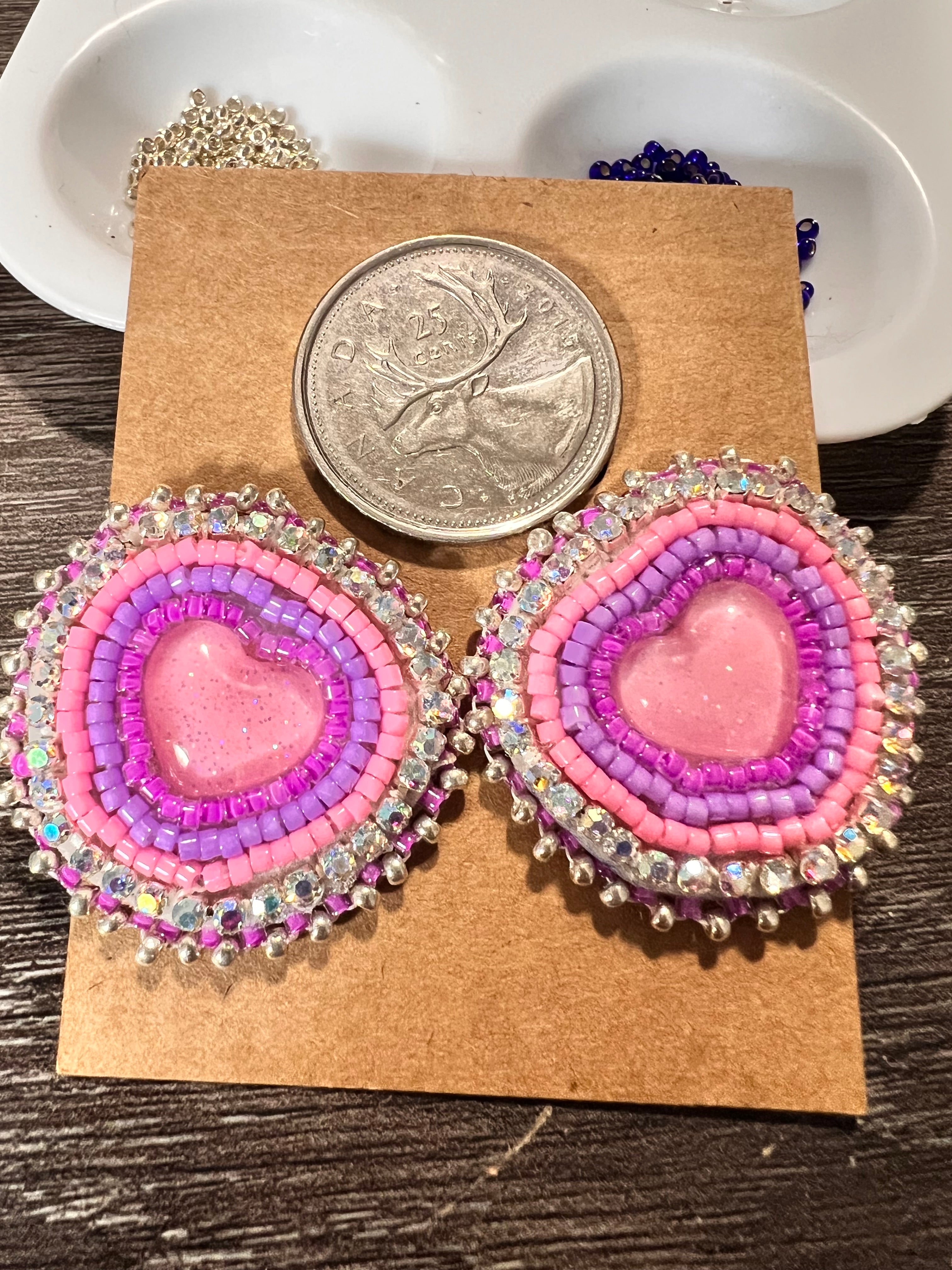 Pink heart Earrings