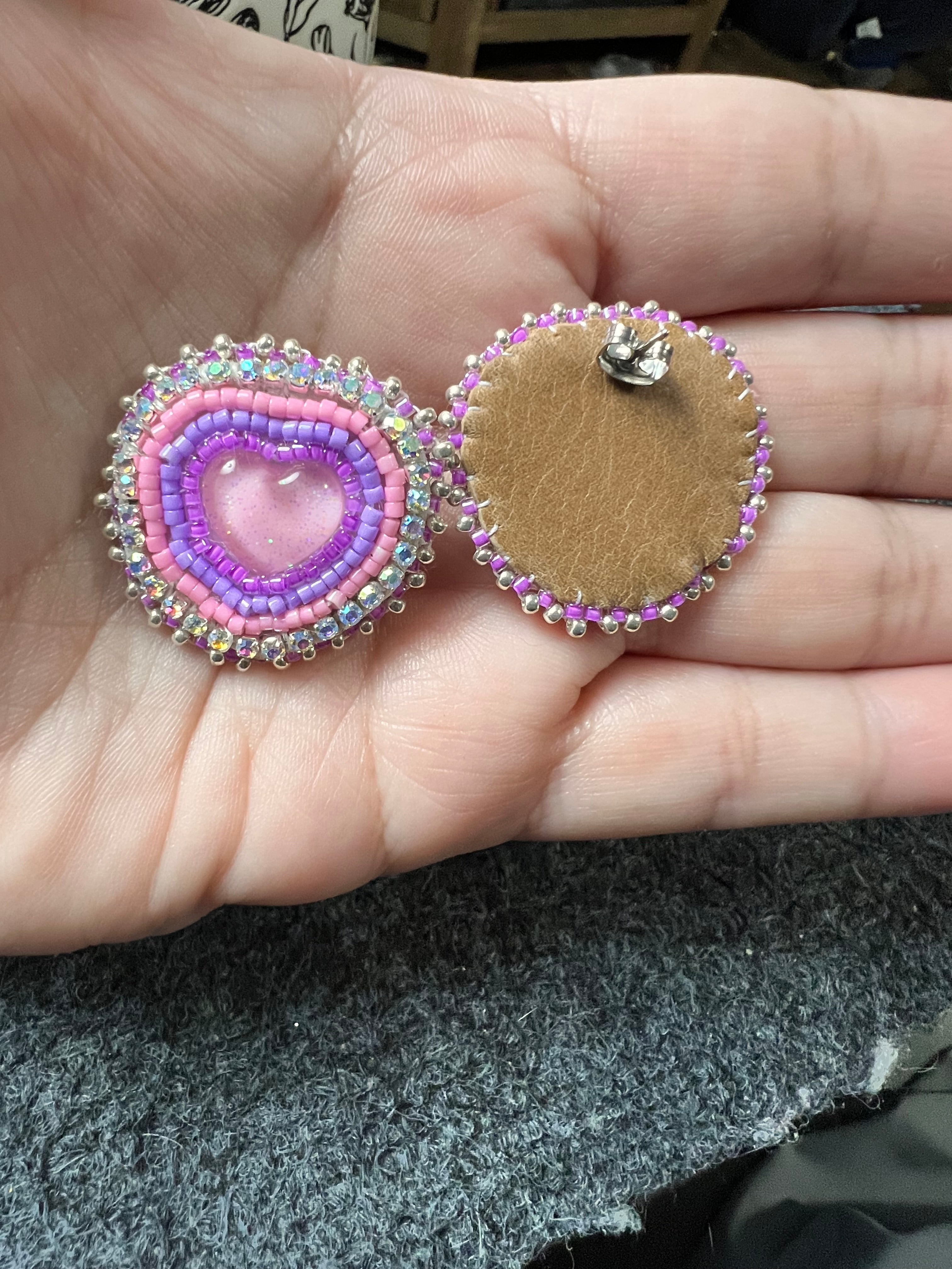 Pink heart Earrings