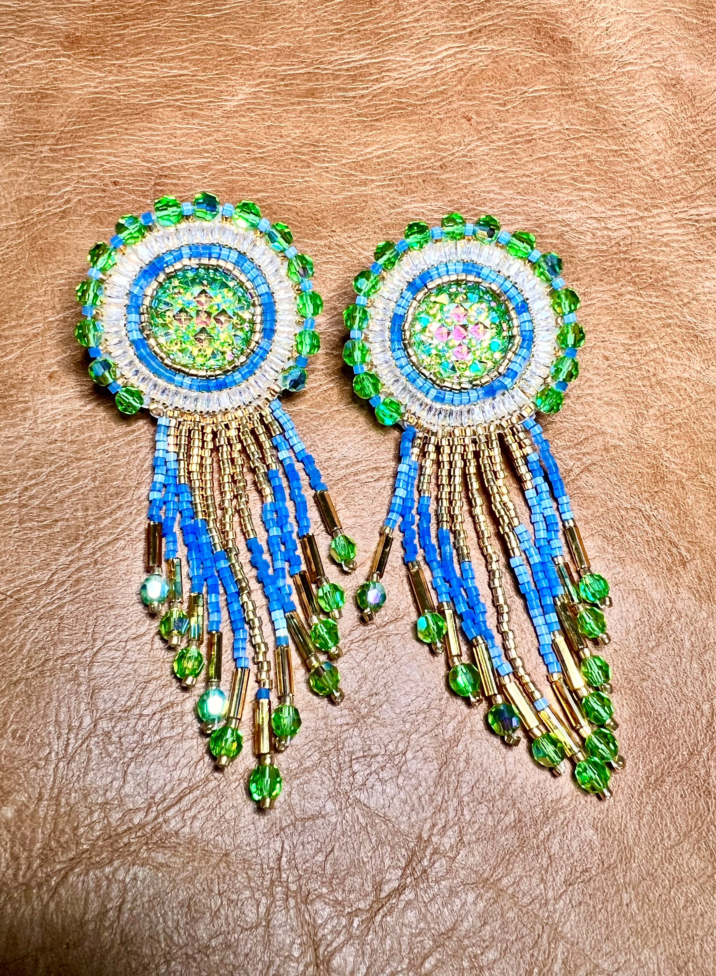Green themed gorgeous Earrings