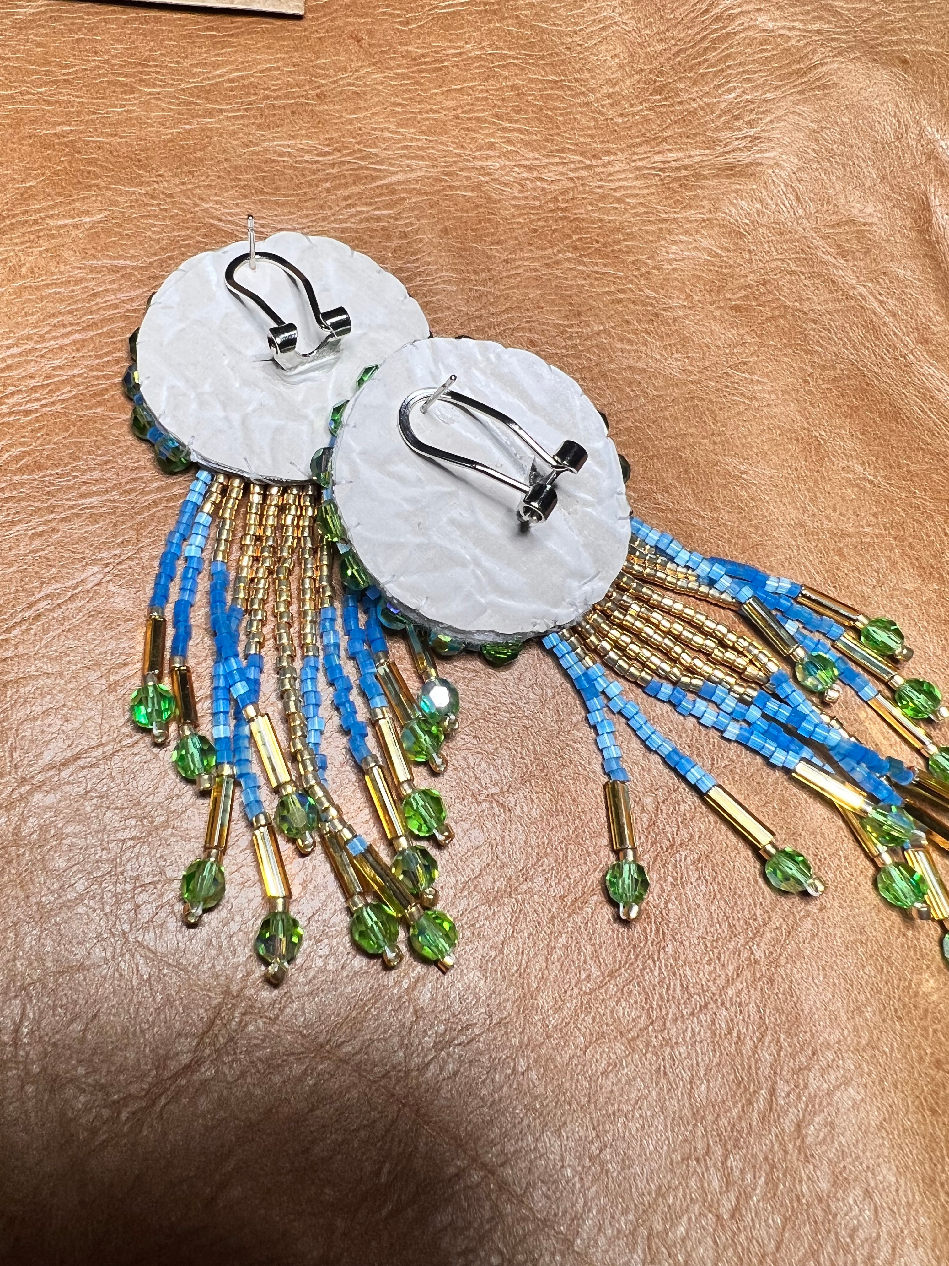 Green themed gorgeous Earrings