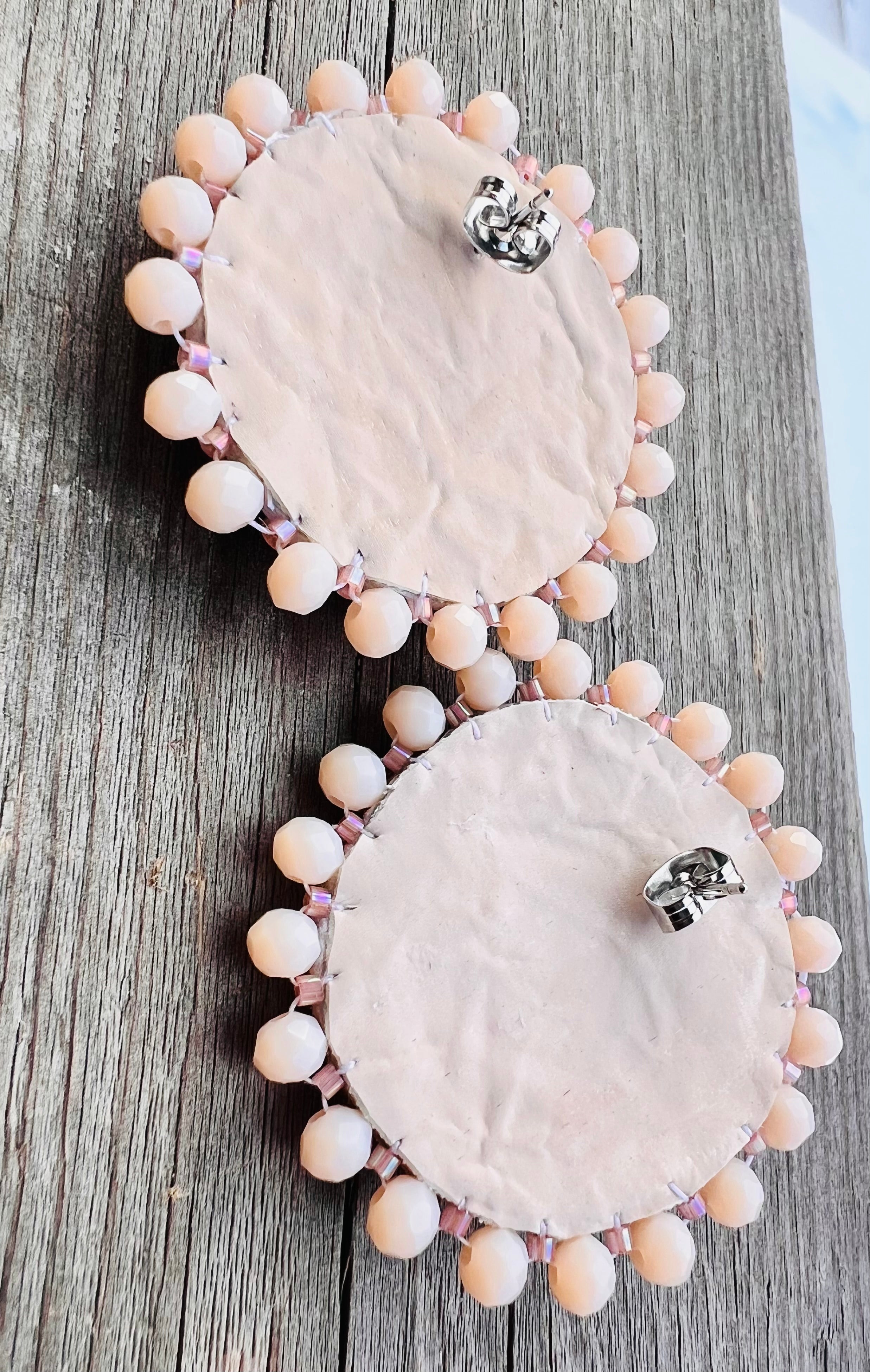Earth-toned Sparkly Floral earrings