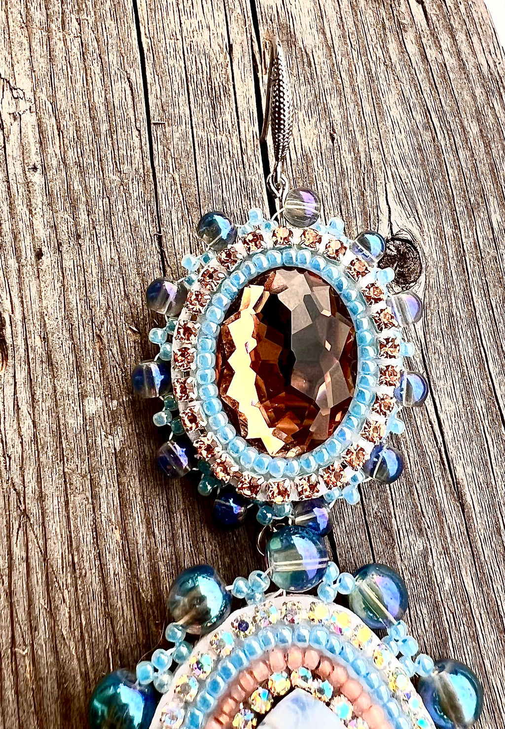 SOLD—Plume and Sky Statement Earrings