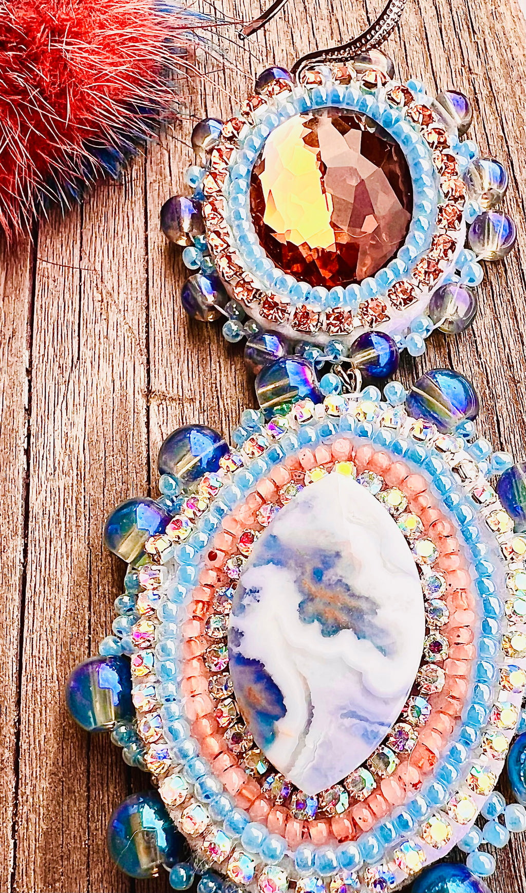SOLD—Plume and Sky Statement Earrings