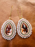 Rose Crystal Halo Earrings