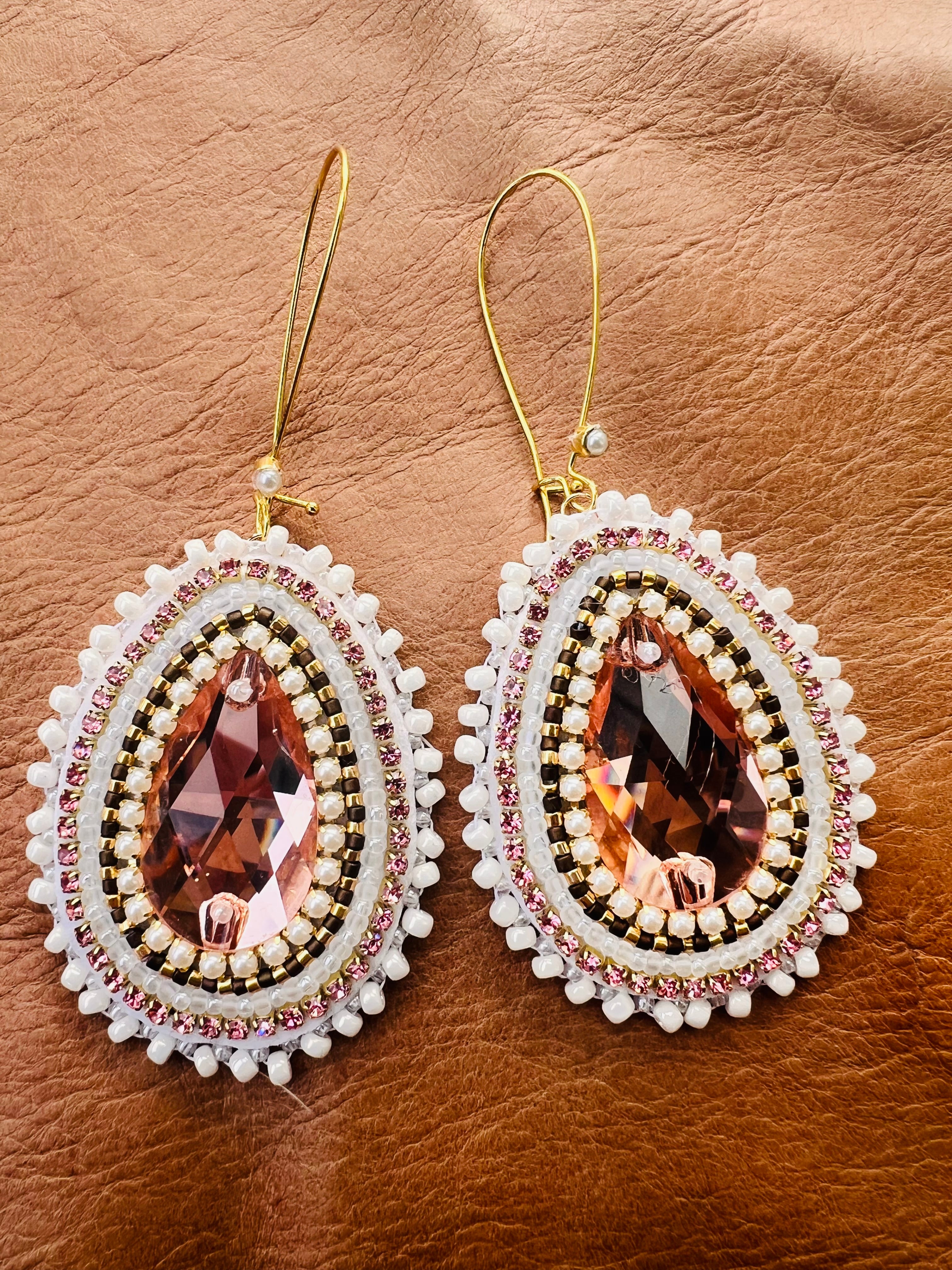 Rose Crystal Halo Earrings