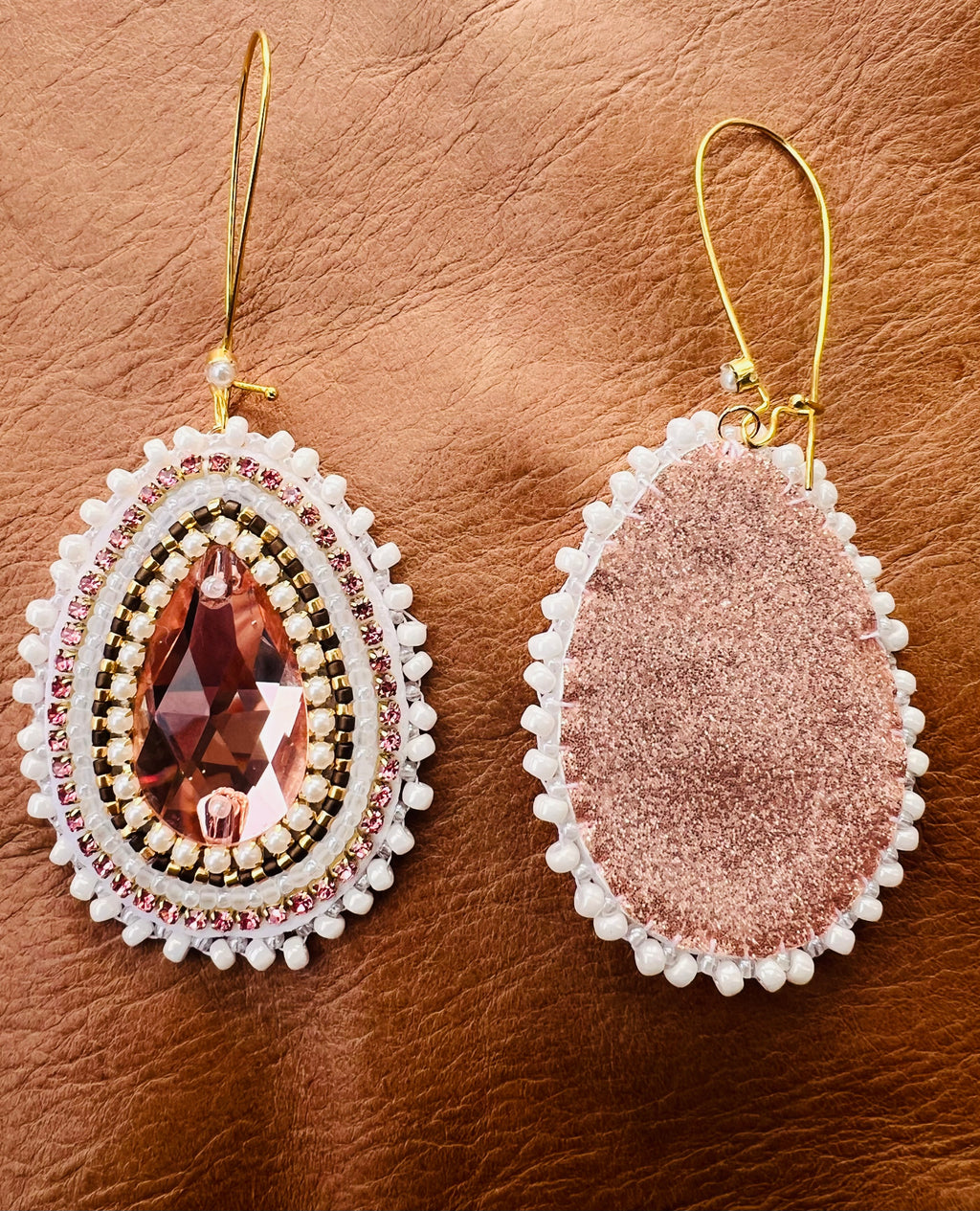 Rose Crystal Halo Earrings