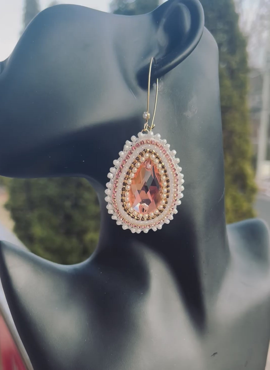 Rose Crystal Halo Earrings