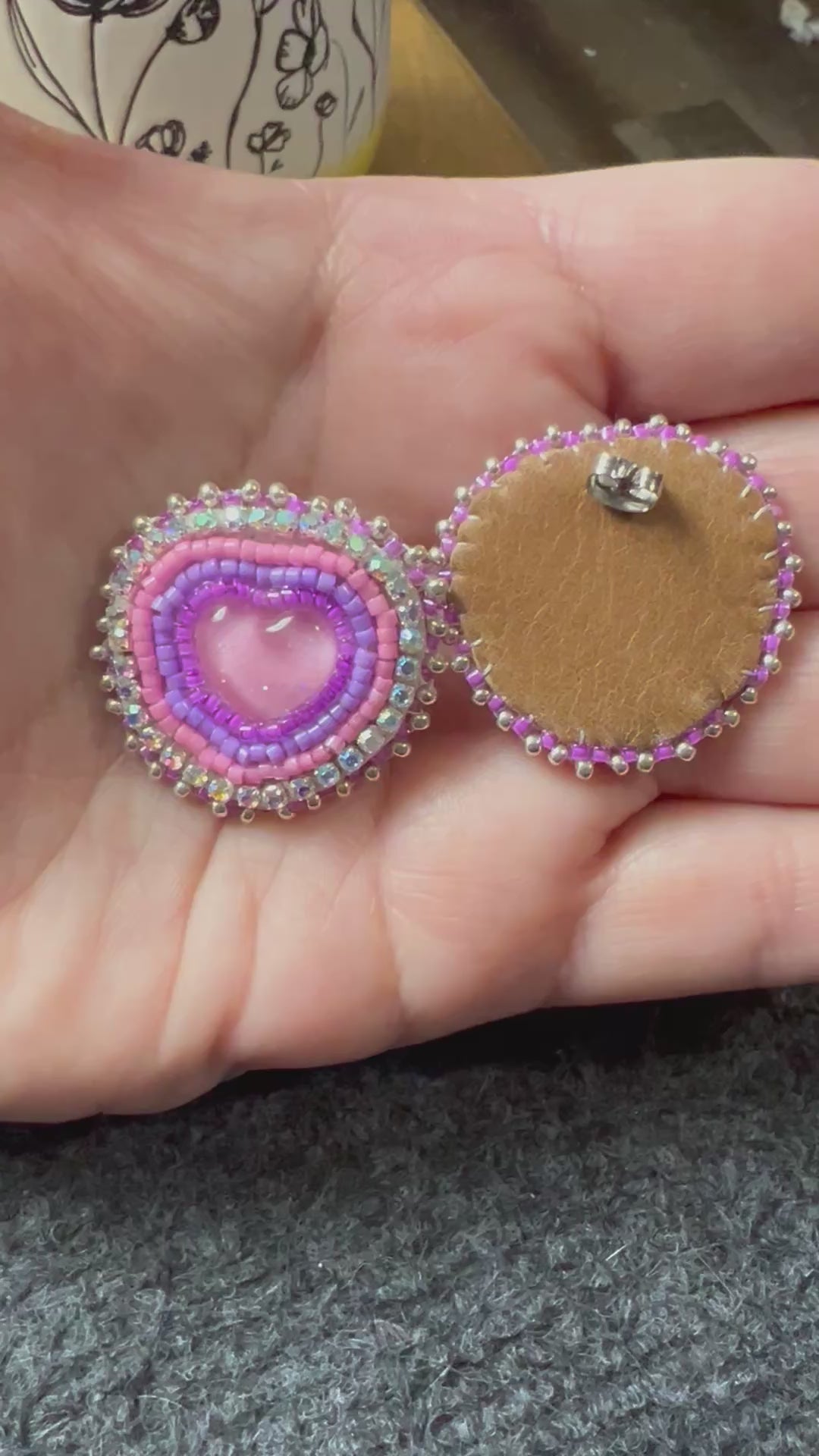Pink heart Earrings
