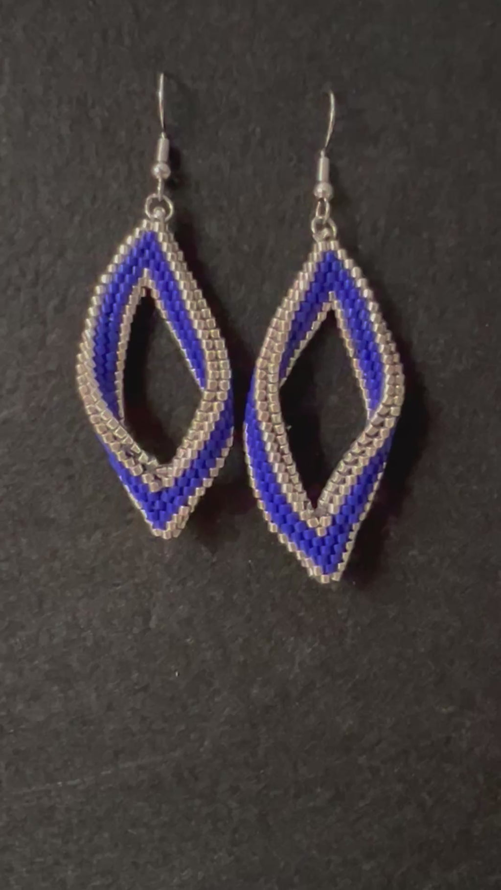 Blue – Silver Artisan Leaf Earrings