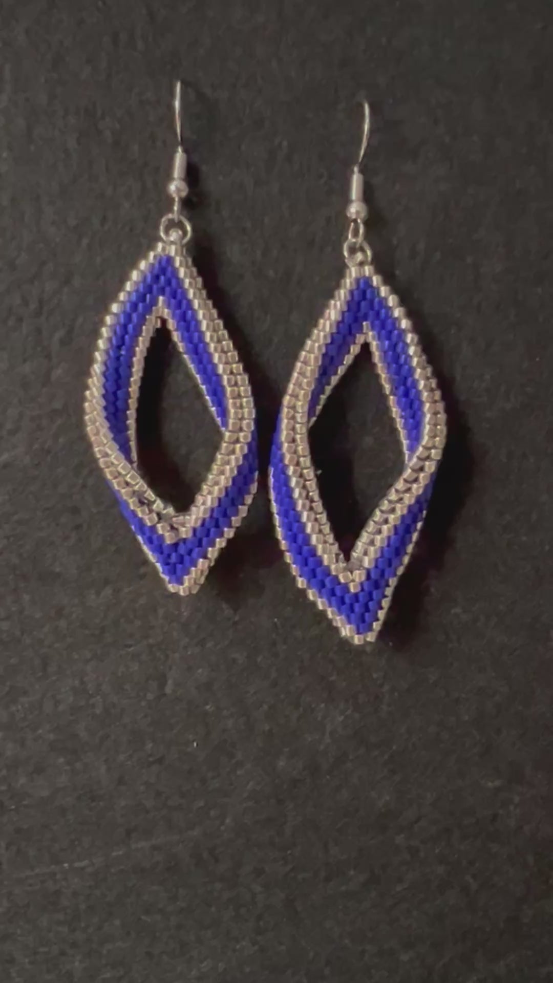 Blue – Silver Artisan Leaf Earrings