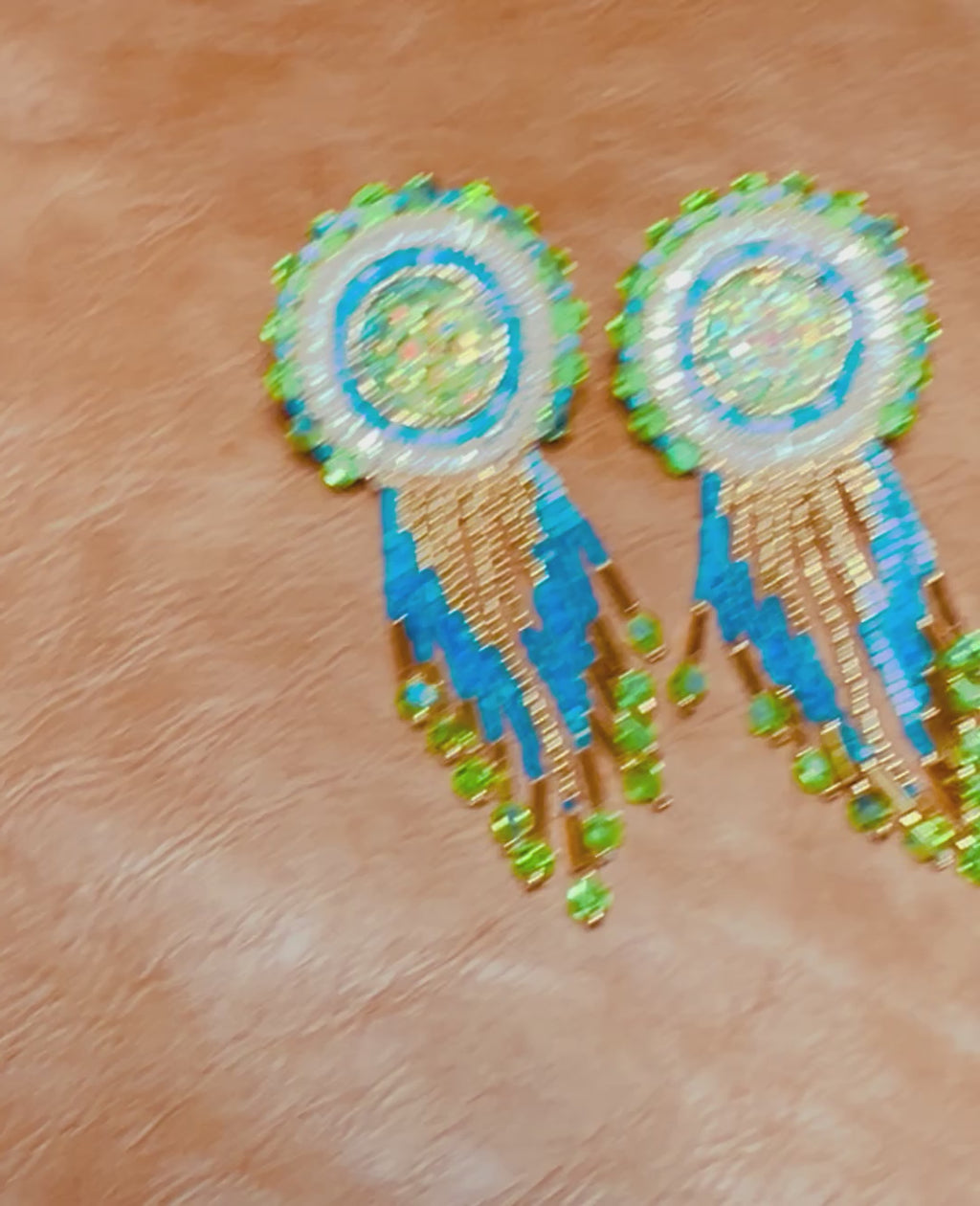 Green themed gorgeous Earrings
